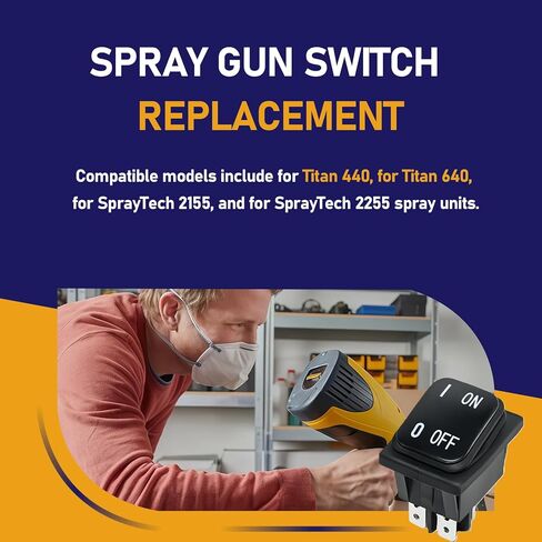 2 حزمة استبدال مفتاح الروك 704-380 يناسب بخاخ طلاء Titan 440 44 640، متوافق أيضًا مع SprayTech 2155 2255، مفتاح تشغيل إيقاف التشغيل استبدال 704380 9850936 in Kuwait
