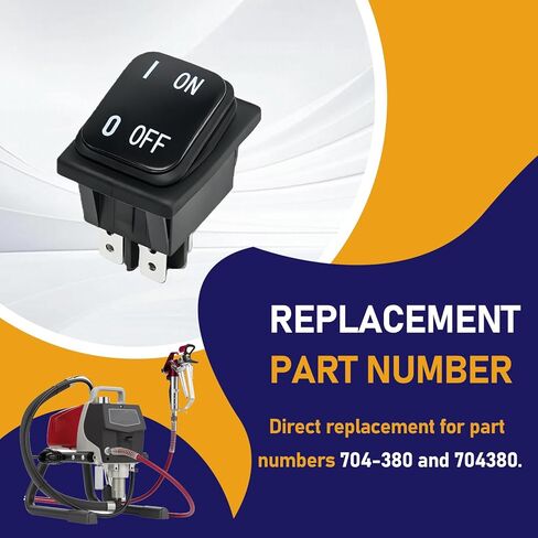 2 حزمة استبدال مفتاح الروك 704-380 يناسب بخاخ طلاء Titan 440 44 640، متوافق أيضًا مع SprayTech 2155 2255، مفتاح تشغيل إيقاف التشغيل استبدال 704380 9850936 in Kuwait