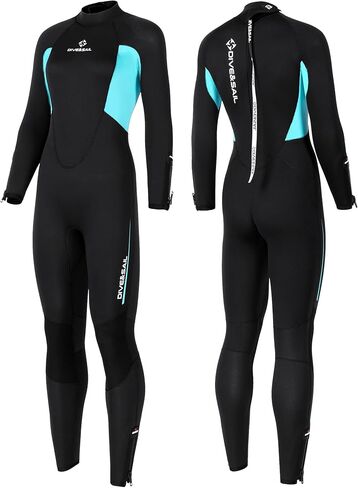 Wetsuit Full Wetsuit Womens Mens 5mm Neoprene Diving Wet Suit Back Zip Long Sleeve Keep Warm for Diving Scuba Surfing Snorkeling Water Sports in Saudi Arabia