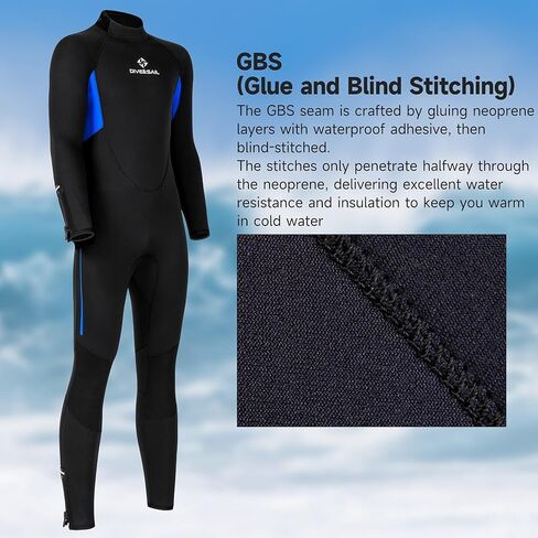 Wetsuit Full Wetsuit Womens Mens 5mm Neoprene Diving Wet Suit Back Zip Long Sleeve Keep Warm for Diving Scuba Surfing Snorkeling Water Sports in Saudi Arabia