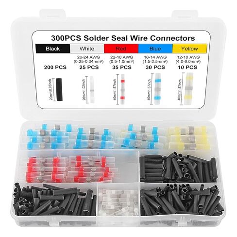 300 Pcs Solder Seal Wire Connectors, Heat Shrink Butt Connectors, Waterproof and Insulated Electrical Wire Terminals, Butt Splice in Saudi Arabia