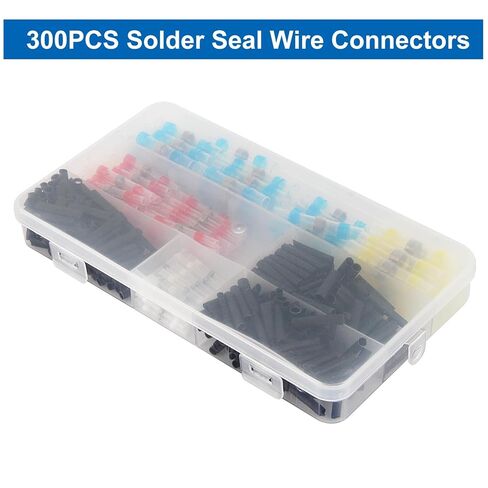 300 Pcs Solder Seal Wire Connectors, Heat Shrink Butt Connectors, Waterproof and Insulated Electrical Wire Terminals, Butt Splice in Saudi Arabia