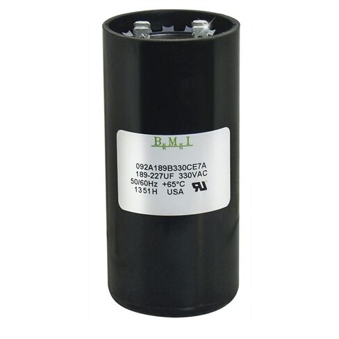 189-227 UF x 330VAC, Compatible Replacement for BMI Motor Start Capacitor 092A189B330CE7A Made in The U.S.A. in Saudi Arabia