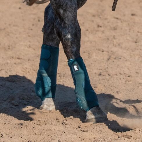 Classic Equine Flexion by Legacy2 Support Boots, Hind, Dragonfly Green, Medium in Saudi Arabia