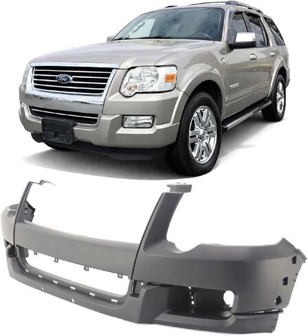 FitParts Compatible with Ford Explorer 2006-2010 Front Bumper Cover. New, Primed. Without Park Assist Sensor Cut-out, Without tow hook hole, XLT FO1000600 7L2Z17D957RBPTM in Saudi Arabia