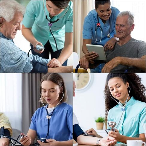 4 قطع من سمّاعة الطبيب على شكل فراشة لامعة ساحرة من الألماس لسماعة الطبيب ليتمان والممرضات والطب البيطري (أبيض + وردي + Ab + أسود) in Kuwait