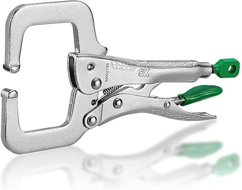 SK 6" C-Clamp Locking Pliers with Regular Jaws, Premium CR-V Construction, Ergonomic Anti-slip Handle in Saudi Arabia