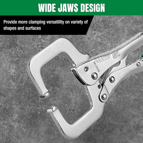 SK 6" C-Clamp Locking Pliers with Regular Jaws, Premium CR-V Construction, Ergonomic Anti-slip Handle in Saudi Arabia