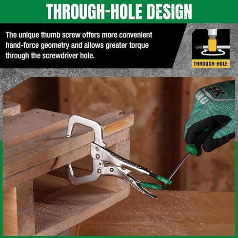 SK 6" C-Clamp Locking Pliers with Regular Jaws, Premium CR-V Construction, Ergonomic Anti-slip Handle in Saudi Arabia
