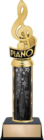 Crown Awards Customizable 11" Piano Treble Clef Black Star Trophy Award, Engrave Now in Saudi Arabia