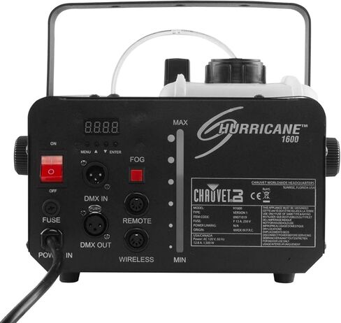 CHAUVET DJ Hurricane 1600 آلة ضباب مدمجة عالية الإخراج مع مؤقت وجهاز تحكم عن بعد وإيقاف تلقائي، أسود in Saudi Arabia