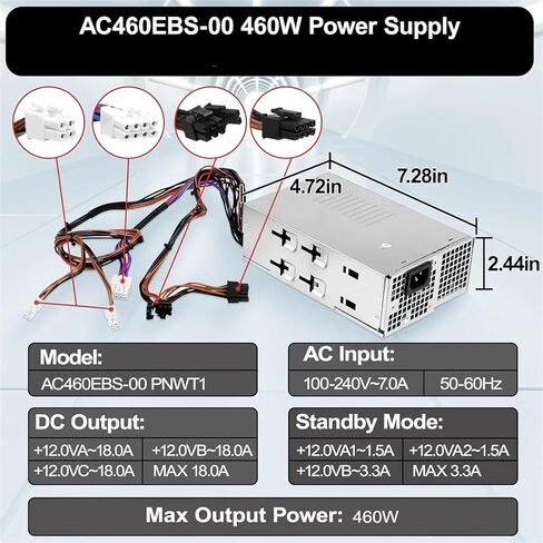 for 3020 3020 7000 MT 5000 MT 460W Power Supply AC460EBS-00 PCL011 4H6F4 PNWT1 T63HC 389MC 8+4+4 Pin in Saudi Arabia