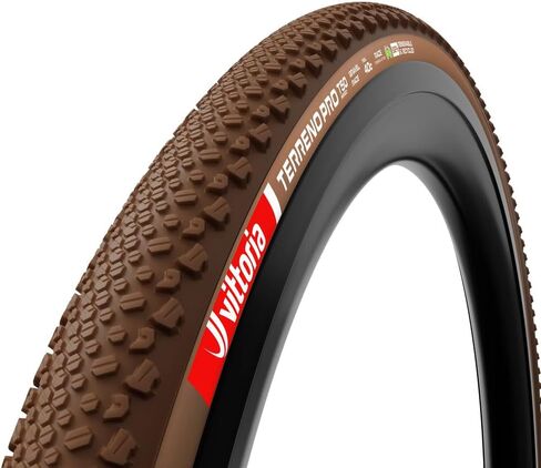 Vittoria Terreno PRO T50 Mixed Gravel Race 700x45c Tubeless Tire - 92% Renewable & Recycled Eco Race Construction, Natural Brown in Saudi Arabia