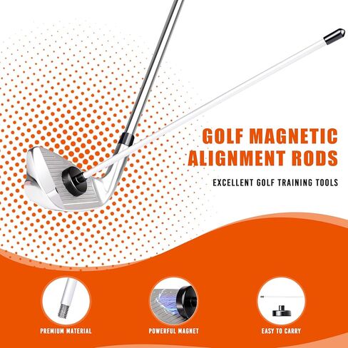 2 Pack Collapsible Golf Alignment Sticks & 1 Pack Golf Magnetic Alignment Rods, 40" Alignment Golf Stick Ideal for Aiming, Magnetic Swing Training Aid Accessories in Saudi Arabia