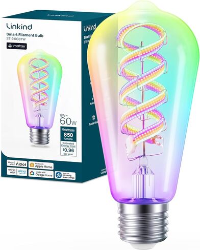 مصابيح Linkkind E26 Smart Edison، 2700K-6500K مصابيح WiFi Edison قابلة للضبط مع جهاز تحكم عن بعد، 8W 60W مكافئة لمصابيح الإضاءة ST19 (ST58) العتيقة 800lm، متوافقة مع Alexa وGoogle Home، 4 عبوات in Kuwait