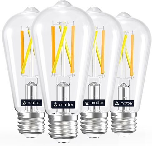 مصابيح Linkkind E26 Smart Edison، 2700K-6500K مصابيح WiFi Edison قابلة للضبط مع جهاز تحكم عن بعد، 8W 60W مكافئة لمصابيح الإضاءة ST19 (ST58) العتيقة 800lm، متوافقة مع Alexa وGoogle Home، 4 عبوات in Kuwait