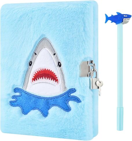 PJDRLLC Cat Diary with Lock and Keys for Girls - Plush Notebook for 6-10 in Kuwait