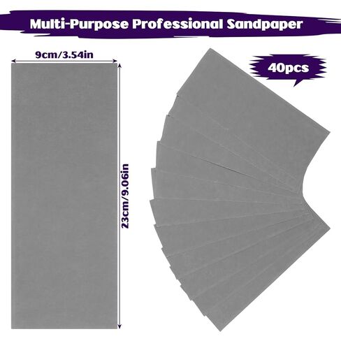 Wet Dry Sandpaper 1500 Grit 40 Sheets - 9×3.6 Inch Wet Dry Fine Sandpaper - Ultra Fine High Grit Sand Paper for Wood Furniture Finishing, Metal Sanding and Automotive Polishing in Saudi Arabia