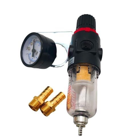 AFR2000 G1/4 Pneumatic Air Filter Regulator with Pressure Gauge/Flow Control Valve/Air Compressor Drain/Speed Controller(AFR2000 ADD BAO10MM,Copper Filter) in Kuwait