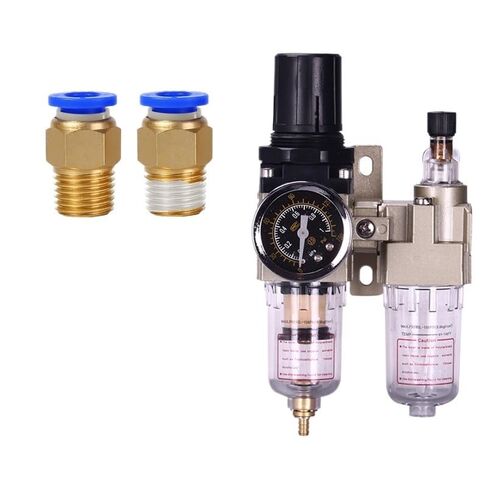 Air Pump Compressor Oil Filter Regulator Trap Pneumatic Water Separator Pressure Manual Drainage Supply AC2010-02 Type(AC2010-02 w PC10mm) in Kuwait