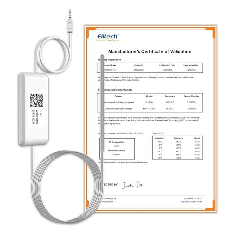 Elitech 2.4GHz/5GHz WiFi Real-Time Temperature Humidity Monitor, Dual Channel Remote Data Logger, Cloud Data Storage, SMS/Email/APP/Web Alarm, Warehouse, Pharmacy, RCW-360Pro-W-DC in Kuwait
