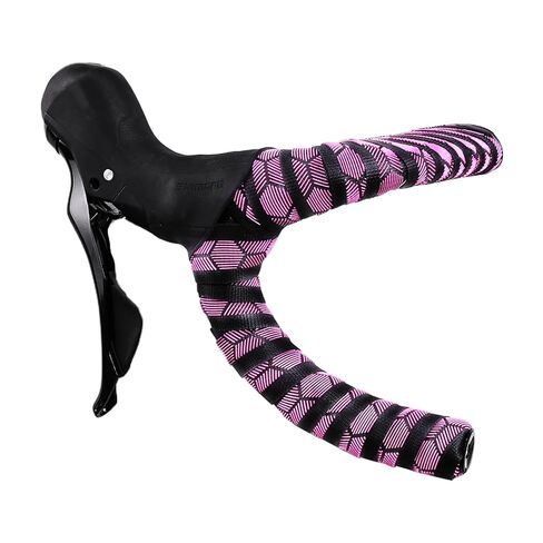 Silicone 3D Honeycomb Chevron Bike Handlebar Tape, Anti-Slip Shock-Absorbing Bar Wrap for Road/Gravel Drop Bars, Sweat-Resistant, Easy-Clean, with End Plugs (White Red) in Saudi Arabia