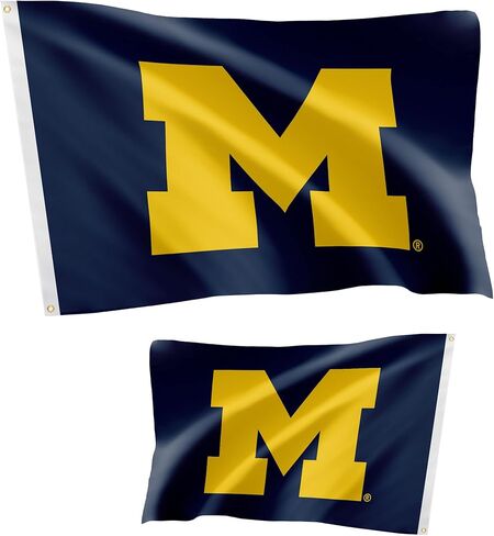 لافتات ديزرت كاكتوس جامعة ميشيغان علم ولفيرين مزدوج الجوانب UM U of M 100% بوليستر داخلي خارجي 3x5 أقدام (مزدوج الجوانب - علم 1) in Saudi Arabia
