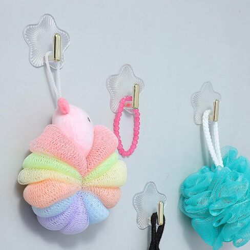 12 Pack Adhesive Wall Hooks Clear Cute Robe Towel Wall Hooks for Home Bathroom Kitchen Office Decorative Walls Hook Waterproof Cute Star Shaped Clear Adhesive Hook for Hanging Towels Keys Purse in Saudi Arabia