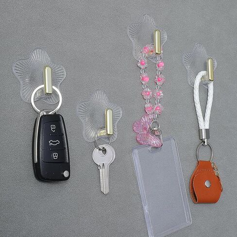 12 Pack Adhesive Wall Hooks Clear Cute Robe Towel Wall Hooks for Home Bathroom Kitchen Office Decorative Walls Hook Waterproof Cute Star Shaped Clear Adhesive Hook for Hanging Towels Keys Purse in Saudi Arabia