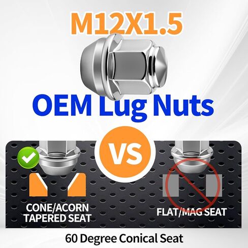 20Pcs 12x1.5 OEM Lug Nuts for 2013-2025 Ford Escape & 2012-2021 Fusion & 2019-2025 Ranger & 2021-2025 Bronco & Lincoln MKC MKZ, One-piece Factory Steel Tuner Nuts, Stock Wheel Lugnuts Replace in Saudi Arabia