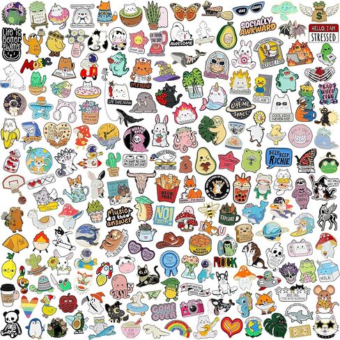 20/40/50 Pcs Cute Enamel Backpack Pins, Funny Anime Enamel Lapel Pins Bulk Set Cool Brooch Button Pins Badge Aesthetic for Backpacks, Bag, Jacket, Kids, Girls, Festival Present in Saudi Arabia