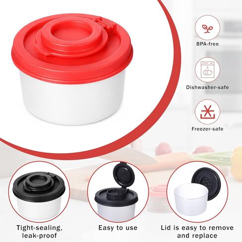 4 PCS Travel Salt and Pepper Shakers Mini, Moisture Proof Mini Salt and Pepper Shakers, Small Salt Shaker with Lid to Go Camping Picnic Outdoors Kitchen Lunch Boxes Travel Spice(2 Red, 2 Black) in Saudi Arabia