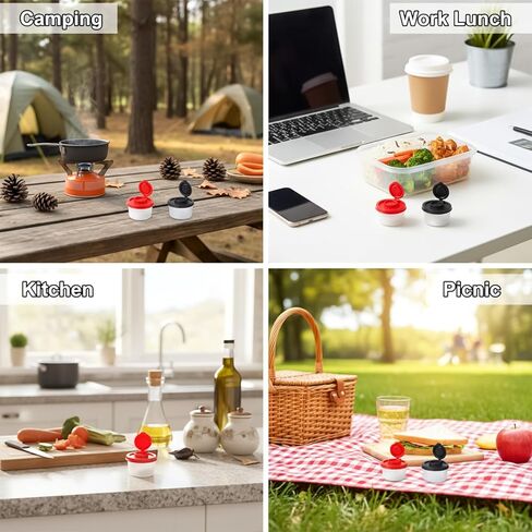 4 PCS Travel Salt and Pepper Shakers Mini, Moisture Proof Mini Salt and Pepper Shakers, Small Salt Shaker with Lid to Go Camping Picnic Outdoors Kitchen Lunch Boxes Travel Spice(2 Red, 2 Black) in Saudi Arabia