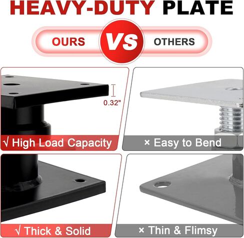 Screw Jacks Post Home Leveling, 9.5-15" House Floor Jacks, Foundation Floor Jack for Crawl Space, 22,046 lbs Load Capacity, 2 PCS Black in Saudi Arabia
