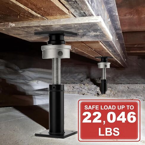 Screw Jacks Post Home Leveling, 9.5-15" House Floor Jacks, Foundation Floor Jack for Crawl Space, 22,046 lbs Load Capacity, 2 PCS Black in Saudi Arabia