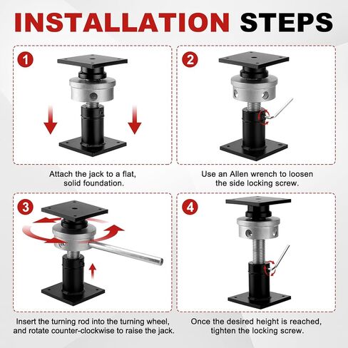 Screw Jacks Post Home Leveling, 9.5-15" House Floor Jacks, Foundation Floor Jack for Crawl Space, 22,046 lbs Load Capacity, 2 PCS Black in Saudi Arabia