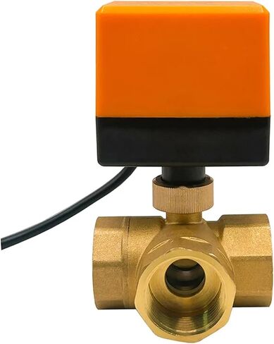 1/2 3/4 1 1-1/4 Inch 3 Way Motorized Ball Valve 3-Wire 2 Control T Type Electric Valves 1Pcs(T TYPE_24VDC_CR02) in Kuwait