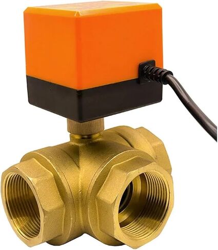 1/2 3/4 1 1-1/4 Inch 3 Way Motorized Ball Valve 3-Wire 2 Control T Type Electric Valves 1Pcs(T TYPE_24VDC_CR02) in Kuwait