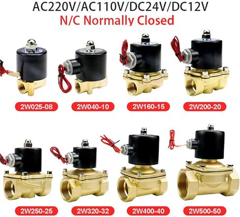 Normally Closed Solenoid Valve 24V 12V 220V 110V Brass Water/Gas Solenoids Valves 1Pcs(24VDC_VITON-SEAL) in Saudi Arabia