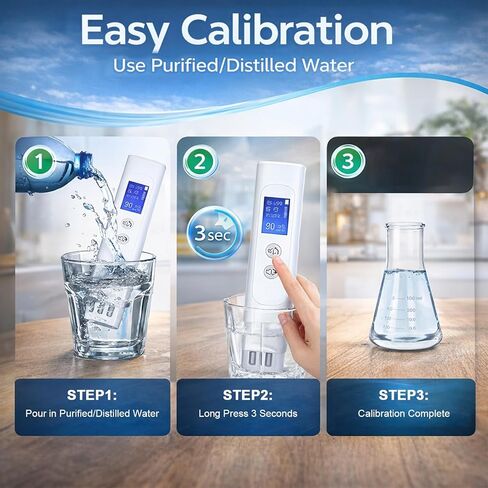 جهاز اختبار المياه الرقمي، مقياس جودة المياه 6 في 1 لـ COD/TOC/TDS/EC/UV275/درجة الحرارة، مقياس TDS مع تسجيل ذكي مرمز بالألوان، تصميم محمول على شكل قلم للشرب، الصنبور، البئر، حوض السمك وأنظمة RO in Kuwait