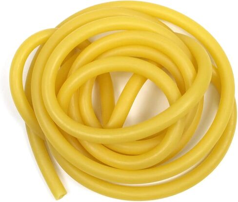 Generic Natural Latex Tubing - 3M Length, 6×9MM ID/OD (Hollow) & 3.5MM/2MM (Solid), Yellow - High Elastic for Exercise, Stretching, Laboratory & Home Use in Saudi Arabia