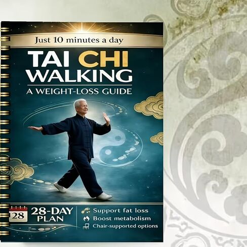 28-Day Tai Chi Walking Journal for Seniors – Gentle Low-Impact Exercise Log with Chair Support, Balance & Energy Tracker, Elderly Beginner Fitness Planner in Saudi Arabia