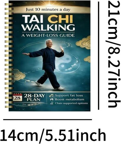 28-Day Tai Chi Walking Journal for Seniors – Gentle Low-Impact Exercise Log with Chair Support, Balance & Energy Tracker, Elderly Beginner Fitness Planner in Saudi Arabia