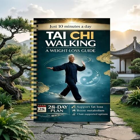 28-Day Tai Chi Walking Journal for Seniors – Gentle Low-Impact Exercise Log with Chair Support, Balance & Energy Tracker, Elderly Beginner Fitness Planner in Saudi Arabia