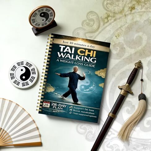 28-Day Tai Chi Walking Journal for Seniors – Gentle Low-Impact Exercise Log with Chair Support, Balance & Energy Tracker, Elderly Beginner Fitness Planner in Saudi Arabia