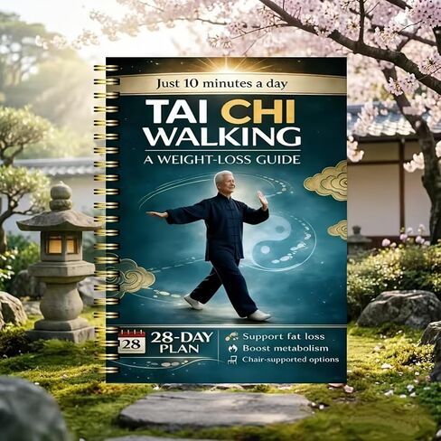 28-Day Tai Chi Walking Journal for Seniors – Gentle Low-Impact Exercise Log with Chair Support, Balance & Energy Tracker, Elderly Beginner Fitness Planner in Saudi Arabia