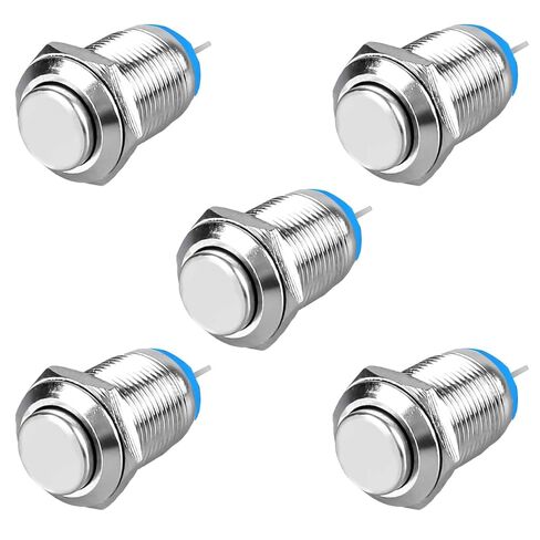 5pcs 12mm Latching Metal Switch,Waterproof Self-Locking Push Button Switches High Head On Off 12v/24v/125v/250v Ac in Kuwait