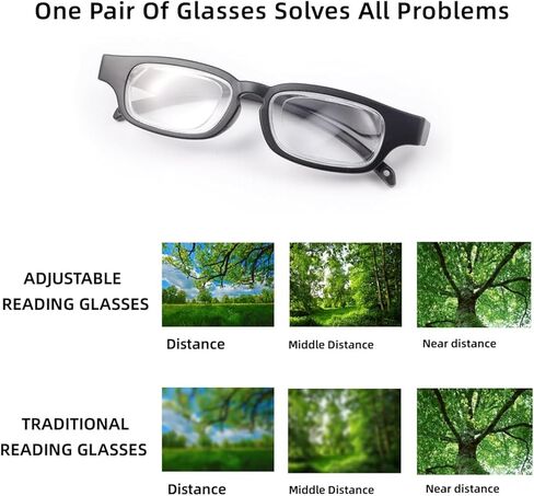 DorkTees Adjustable Glasses Dial Vision Adjustable Focus Reading Glasses Blue Light Blocking Eyeglasses for Men and Women in Saudi Arabia