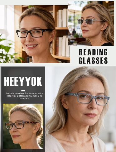 القراء HEEYYOK للنساء نظارات القراءة Womem للوجه الصغير مربع الغشاش نظارات القراءة النسائية خفيفة الوزن 4-Pack in Kuwait