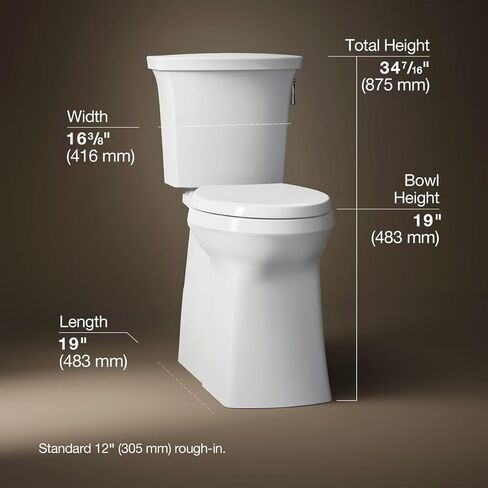 KOHLER Corbelle Tall Two-Piece Elongated Toilet With Skirted Trapway 1.28 Gpf in Saudi Arabia